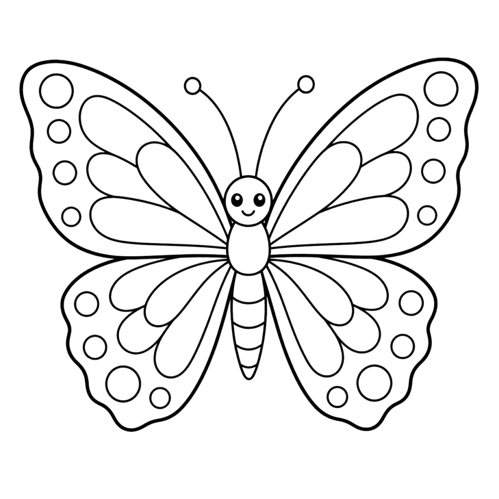 Butterfly coloring page for kids