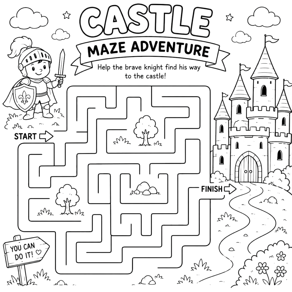 Castle maze adventure puzzle for kids