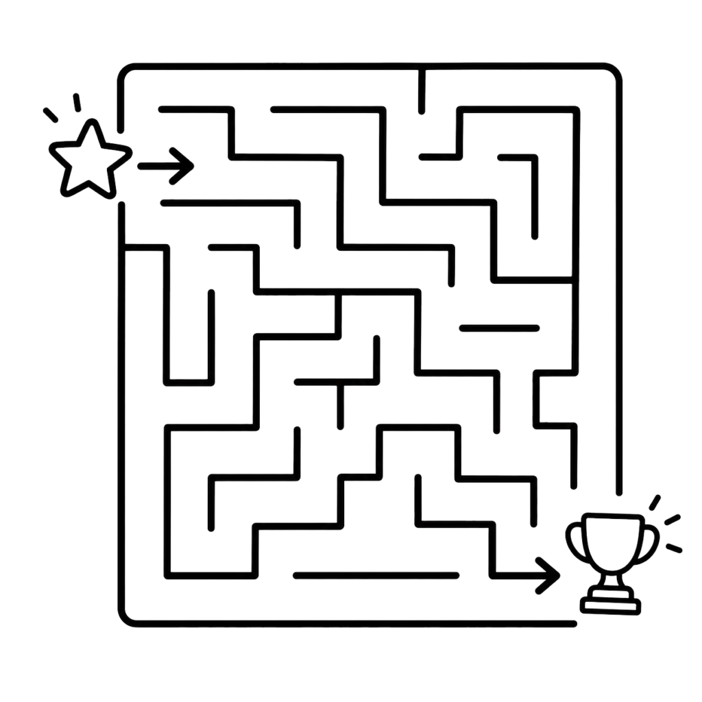 Fun maze puzzle activity for kids