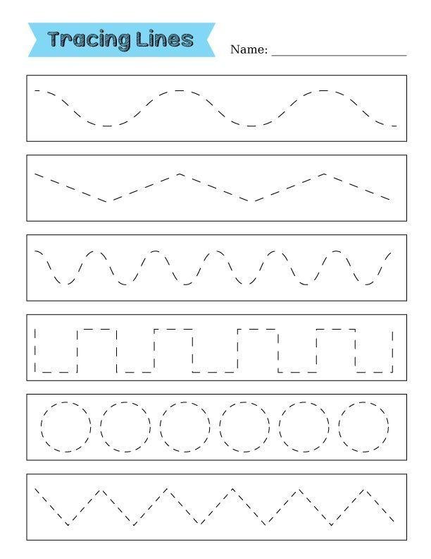 Preschool line tracing worksheet for fine motor skills printable