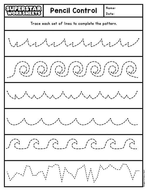 Free fine motor skills worksheets for preschool and kindergarten collage