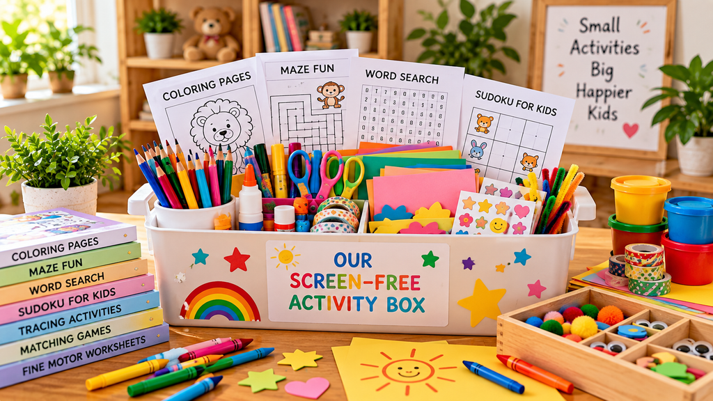 screen-free activity box for kids